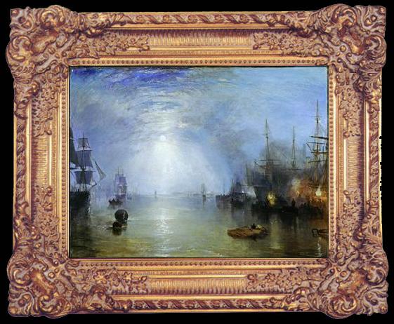 framed  unknow artist Seascape, boats, ships and warships. 24, Ta024